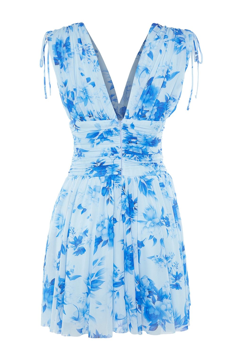 TRENDYOLMILLA Pembe-Cok Renkli A-Kesim Cicek Desenli Orme K?sa Abiye Gece Elbise TPRSS23EL00208 фото 9