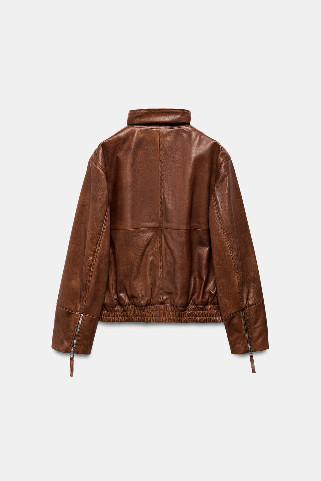 100% LEATHER BOMBER JACKET ZW COLLECTION LIMITED EDITION - Zara фото 8