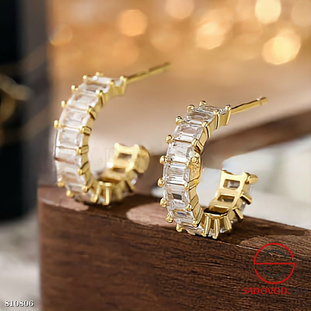 Серьги дорожка из камней - Bruno фото 6