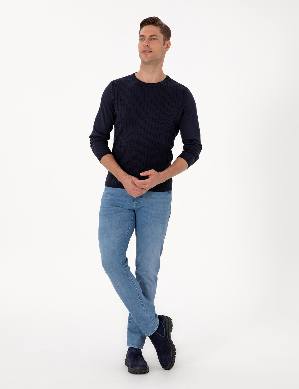Laciver Slim Fit Bisiklet Yaka Triko Kazak - Pierre cardin фото 4