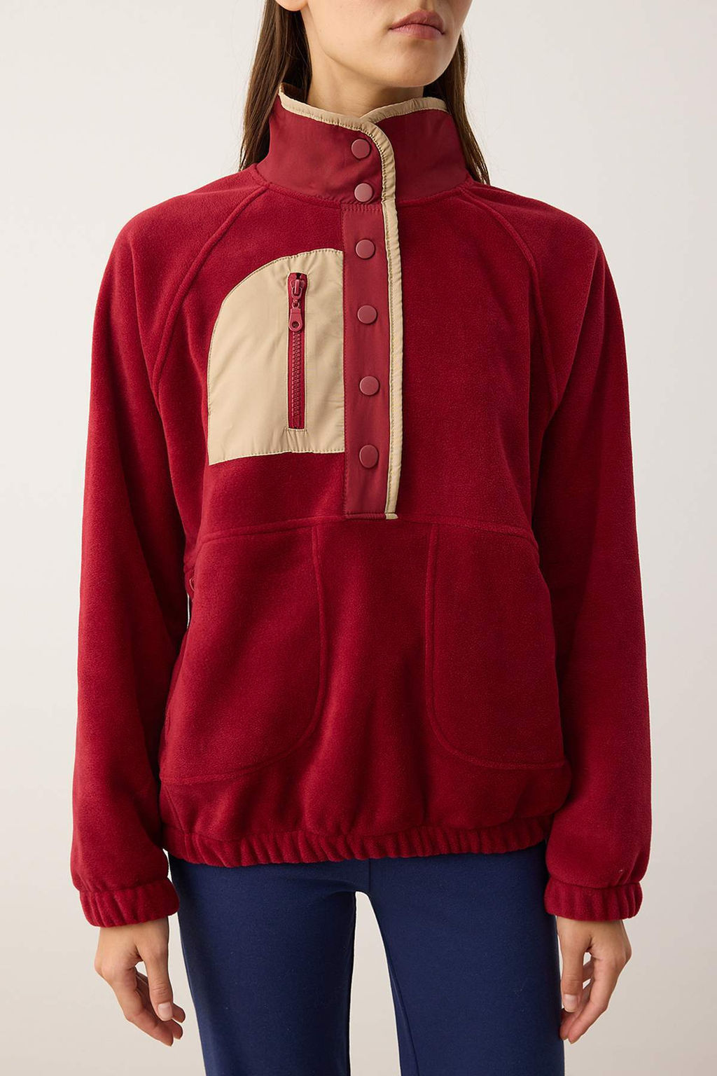 Bordo Polar Oversize Sweatshirt THMAW26SW00002 - Trendyolmilla фото 3