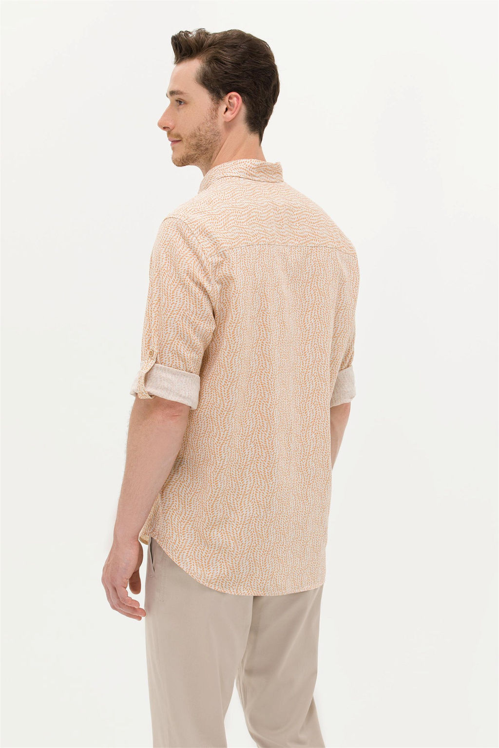 U. S. Polo Assn Мужская рубашка светло-коричневого цвета с длинным рукавом - U.s. polo assn фото 12