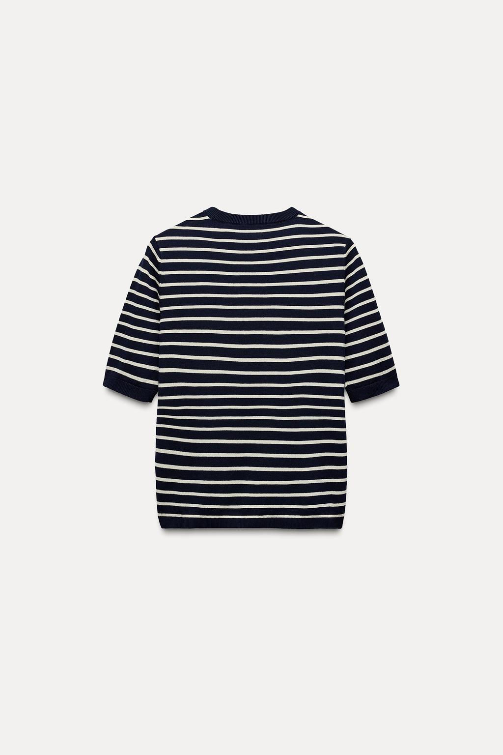 BASIC PLAIN KNIT SHORT SLEEVE TOP - Zara фото 15