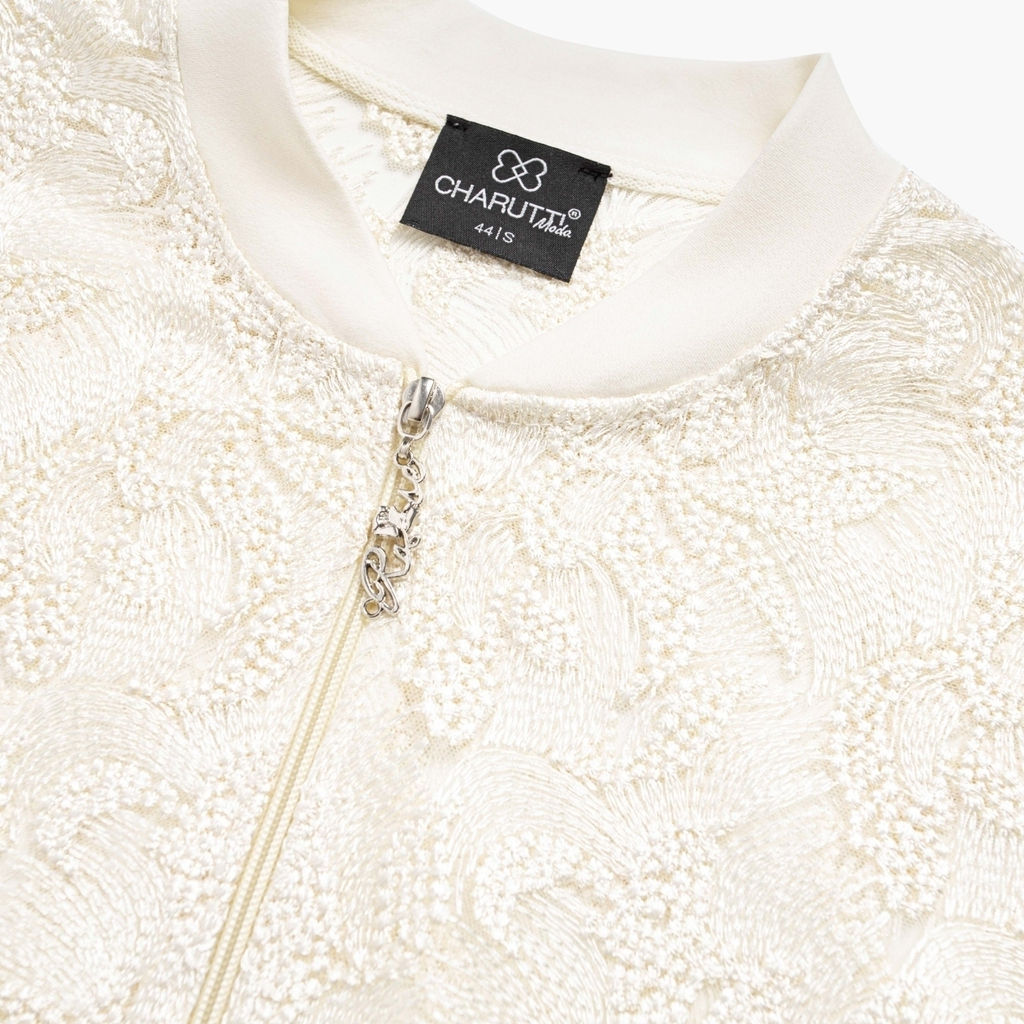 Бомбер с вышивкой, Секрет смелости (айвори) - Charutti фото 6