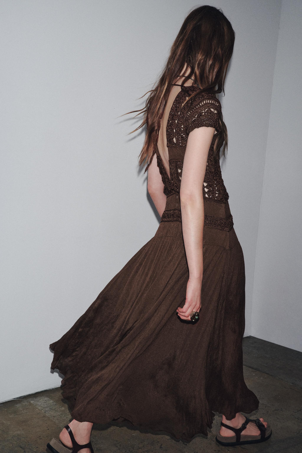 ZW COLLECTION COMBINED CROCHET DRESS - Zara фото 15