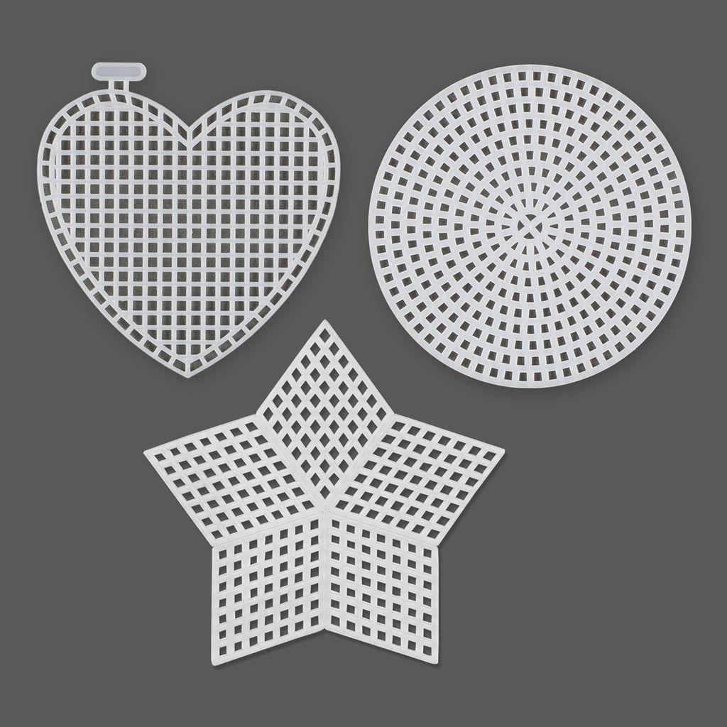 Канва KPL-09 Gamma пластиковая АССОРТИ 100% полиэтилен 5 х 3 шт малое (круг+сердце+звезда)  фото 3