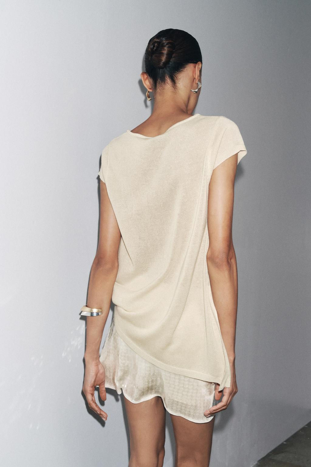 ASYMMETRIC HEM KNIT TOP - Zara фото 5