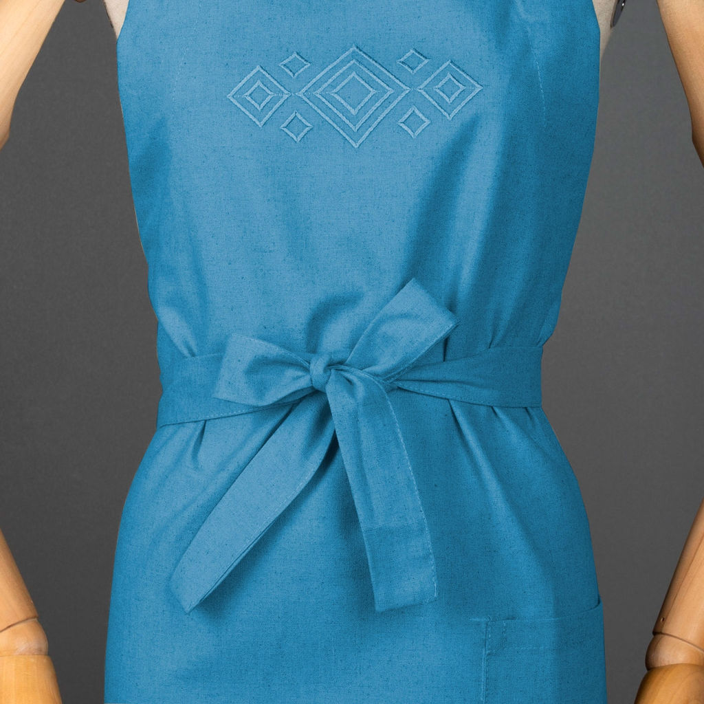 24С39-ШР/039/в/с.уп. Фартук 90*65 Ромб-2 цв. 1872 рис. 156 сине-бирюзовый - Текс-дизайн фото 2