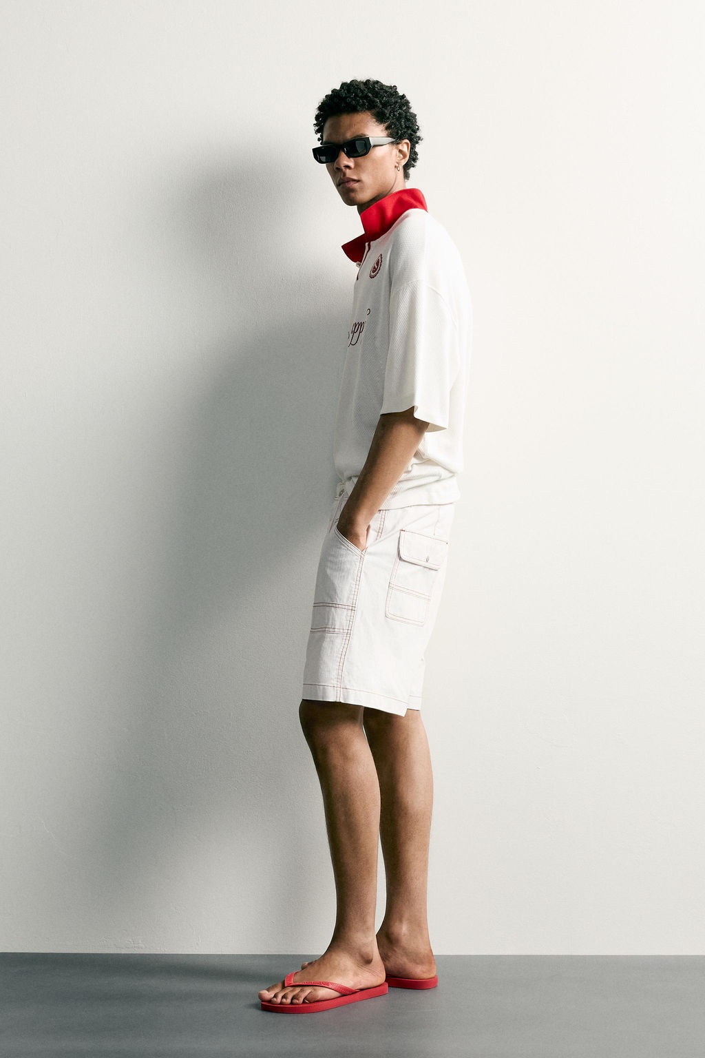 POLO RELAXED FIT F?TBOL RETRO / Rojo / Blanco - Zara фото 4