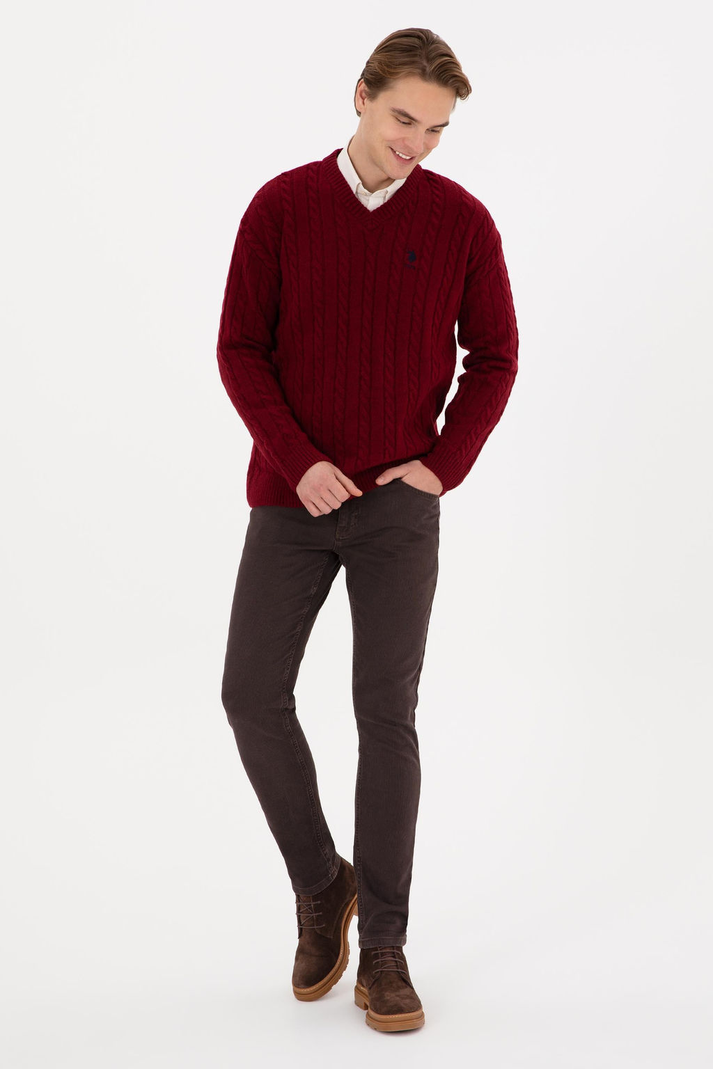 Erkek Bordo Kazak - U.s. polo assn фото 4