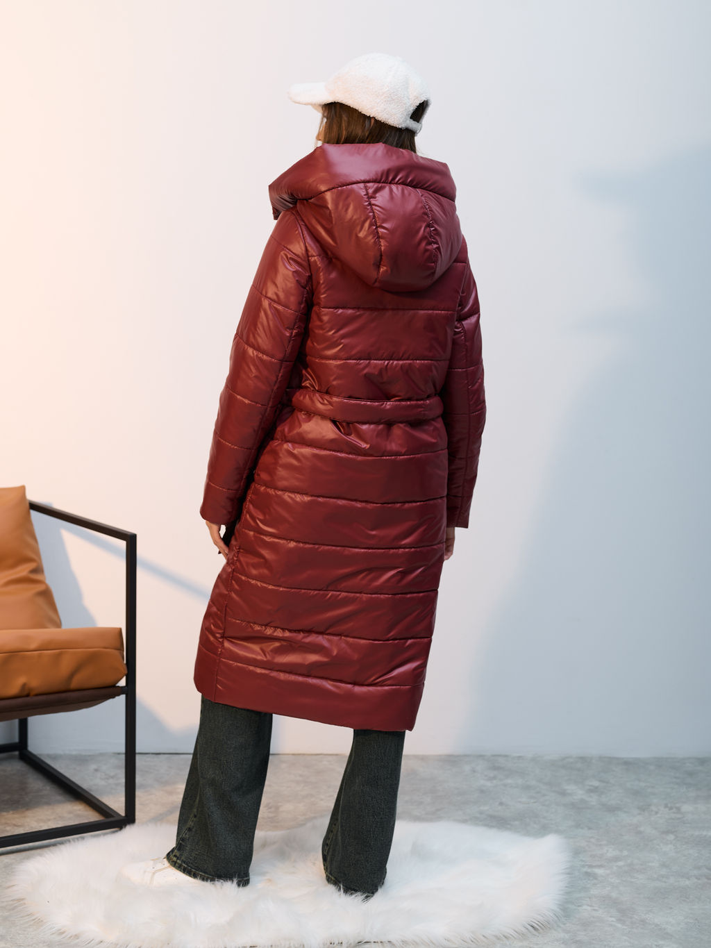 Пальто демисезонная "Анель" бордо