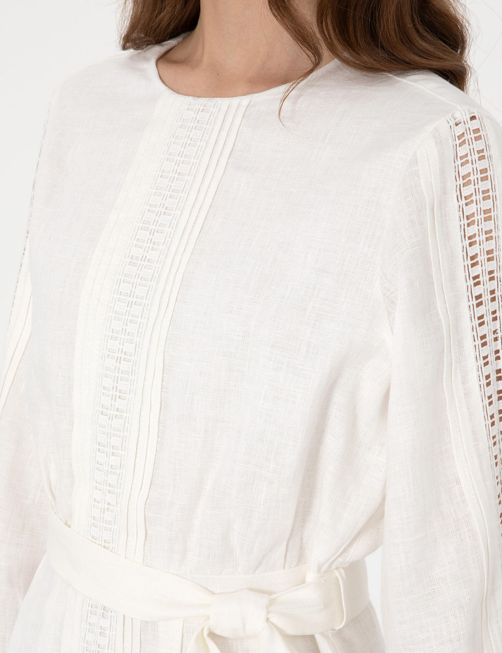 Beyaz Regular Fit Dokuma Elbise - Pierre cardin фото 6