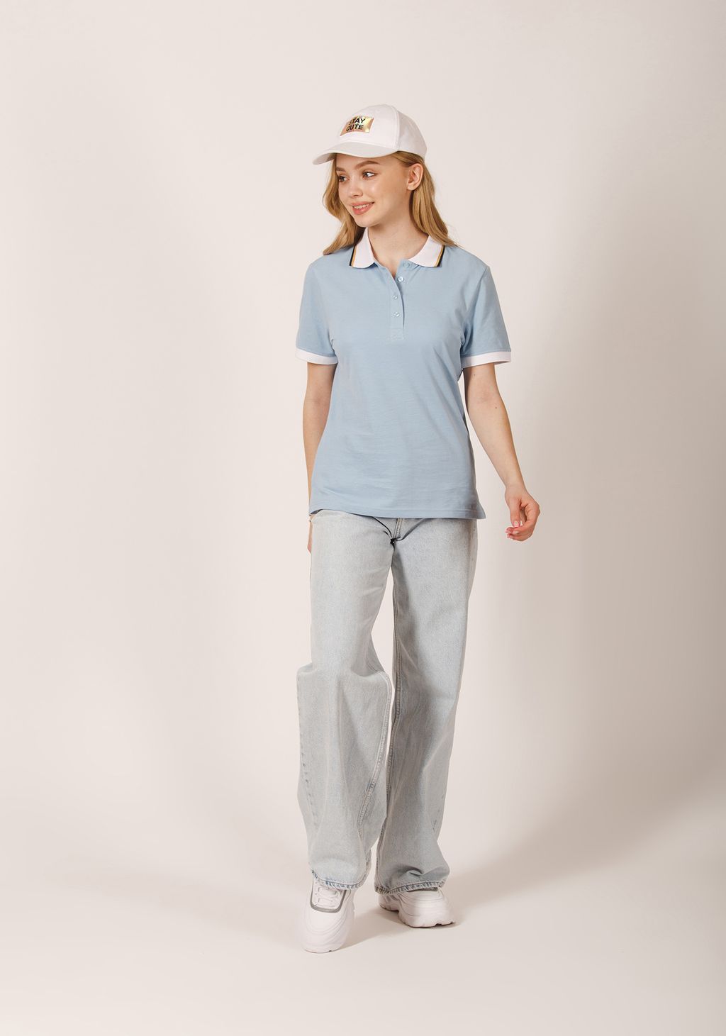 Футболка поло женская 2536 голубой