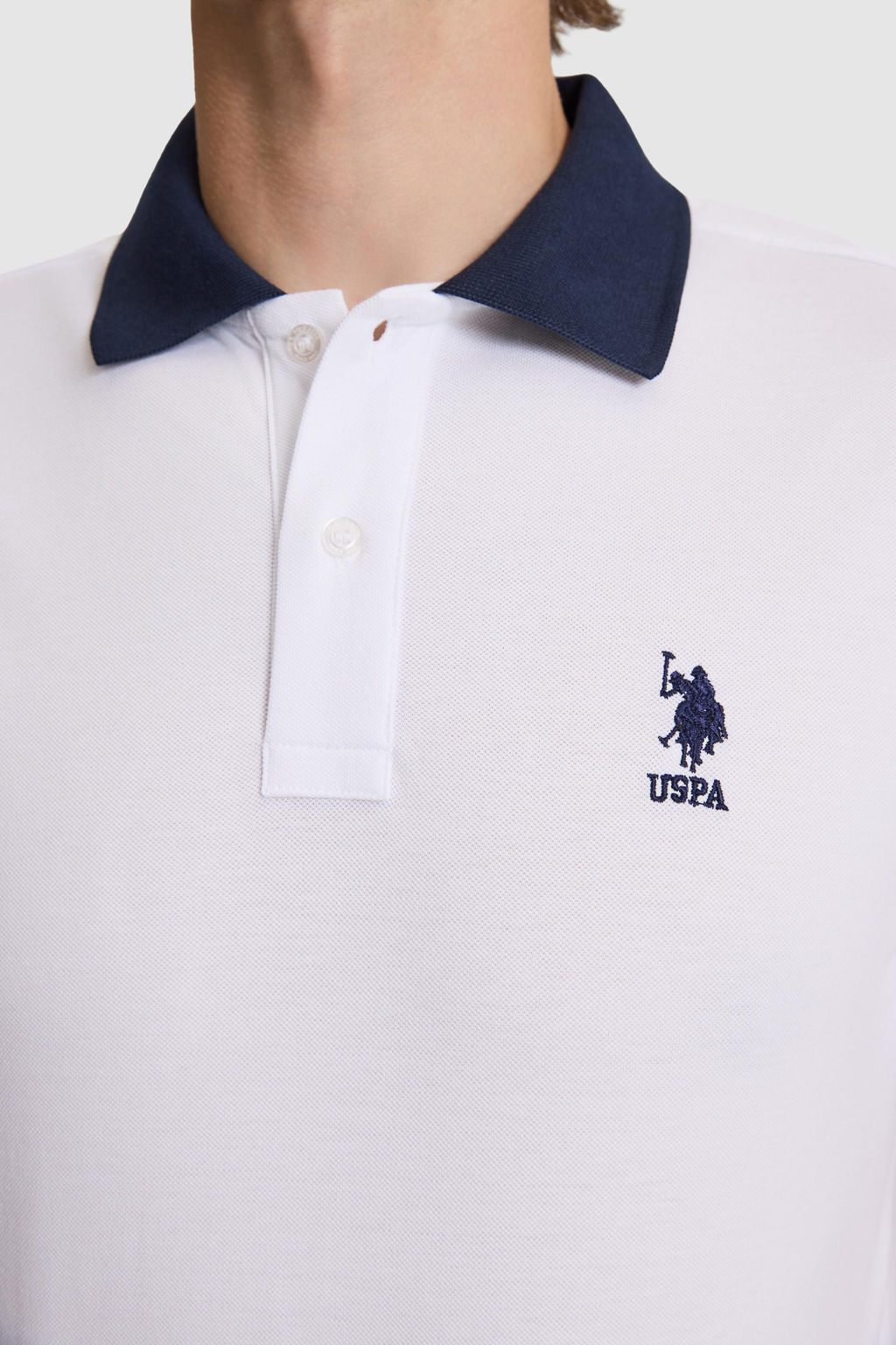 Erkek Beyaz Regular Fit Polo Yaka Basic Ti__rt - U.s. polo assn фото 6