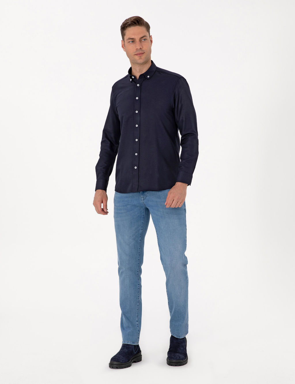 Lacivert Regular Fit Uzun Kollu G_mlek - Pierre cardin фото 4