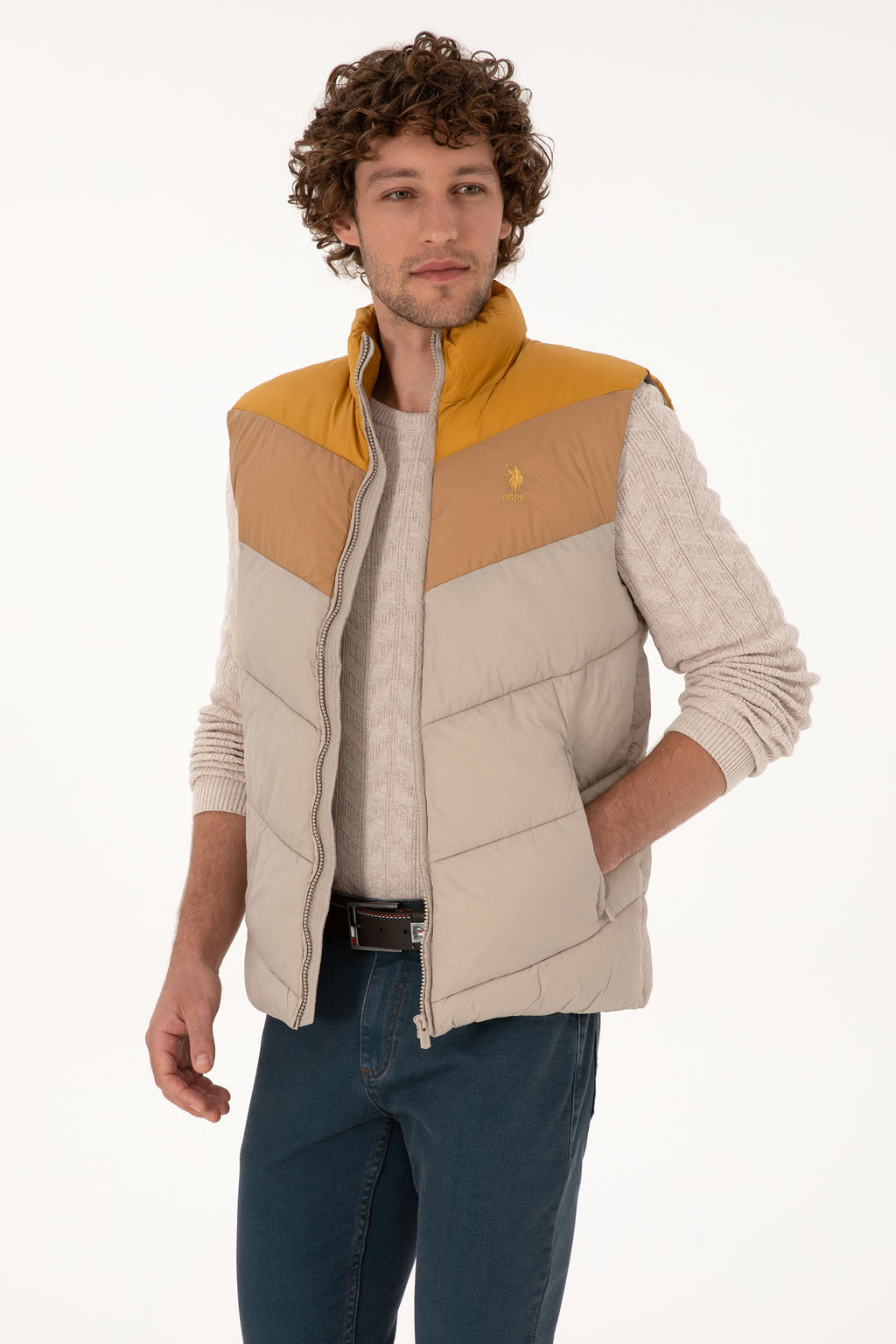 Erkek Camel Yelek - U.s. polo assn фото 3
