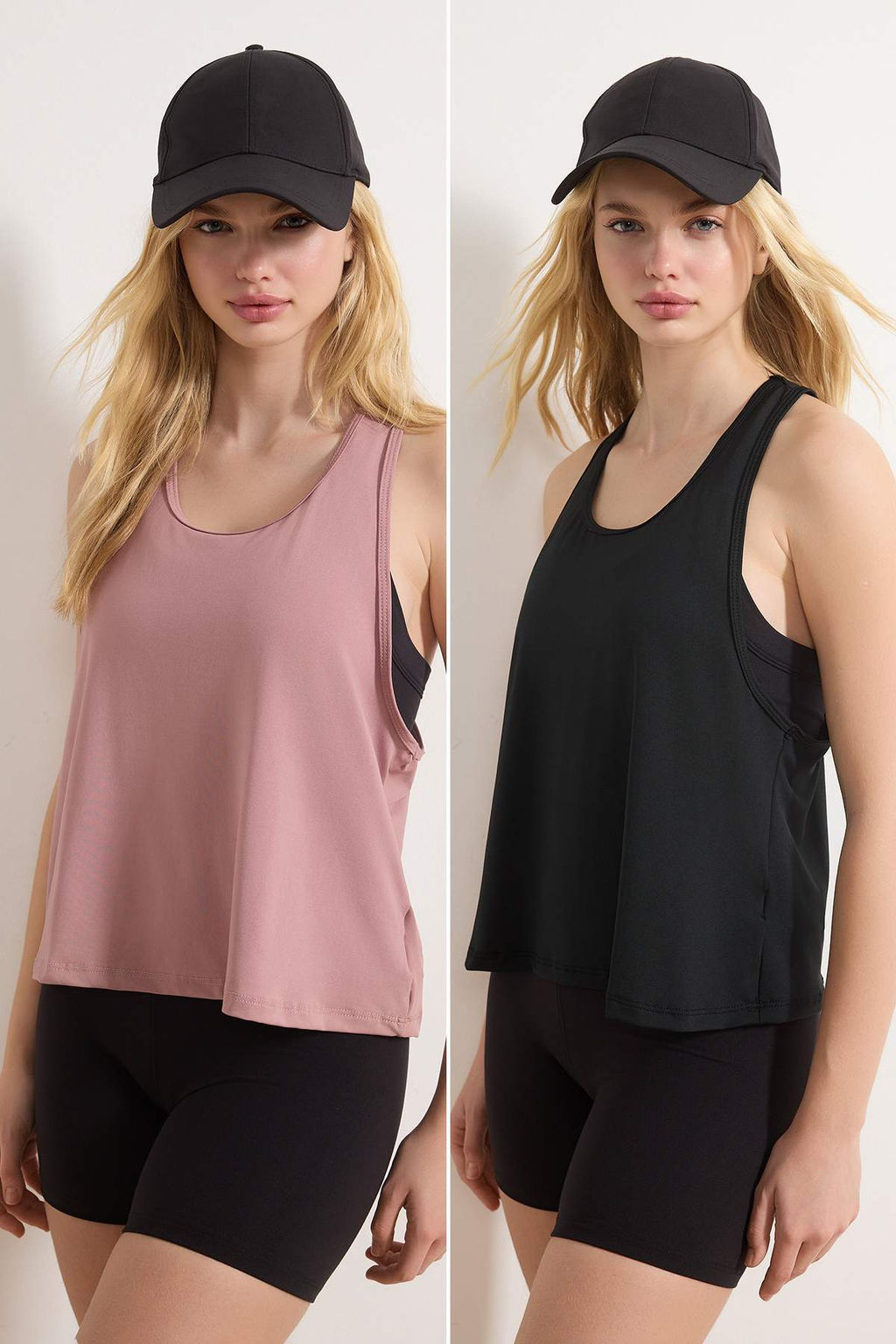 Siyah-Gul Kurusu 2li Micro Kumas Orme Spor T-Shirt THMSS26TS00001