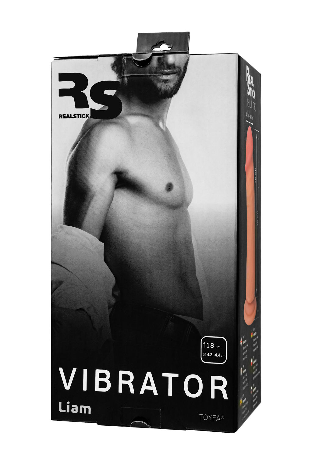 Реалистичный вибратор RealStick Elite Vibro Liam, TPR, телесный, 7 режимов вибрации, 18 см