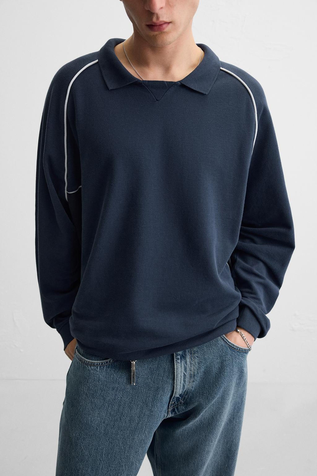 CONTRAST PIQUE POLO SHIRT - Zara фото 6