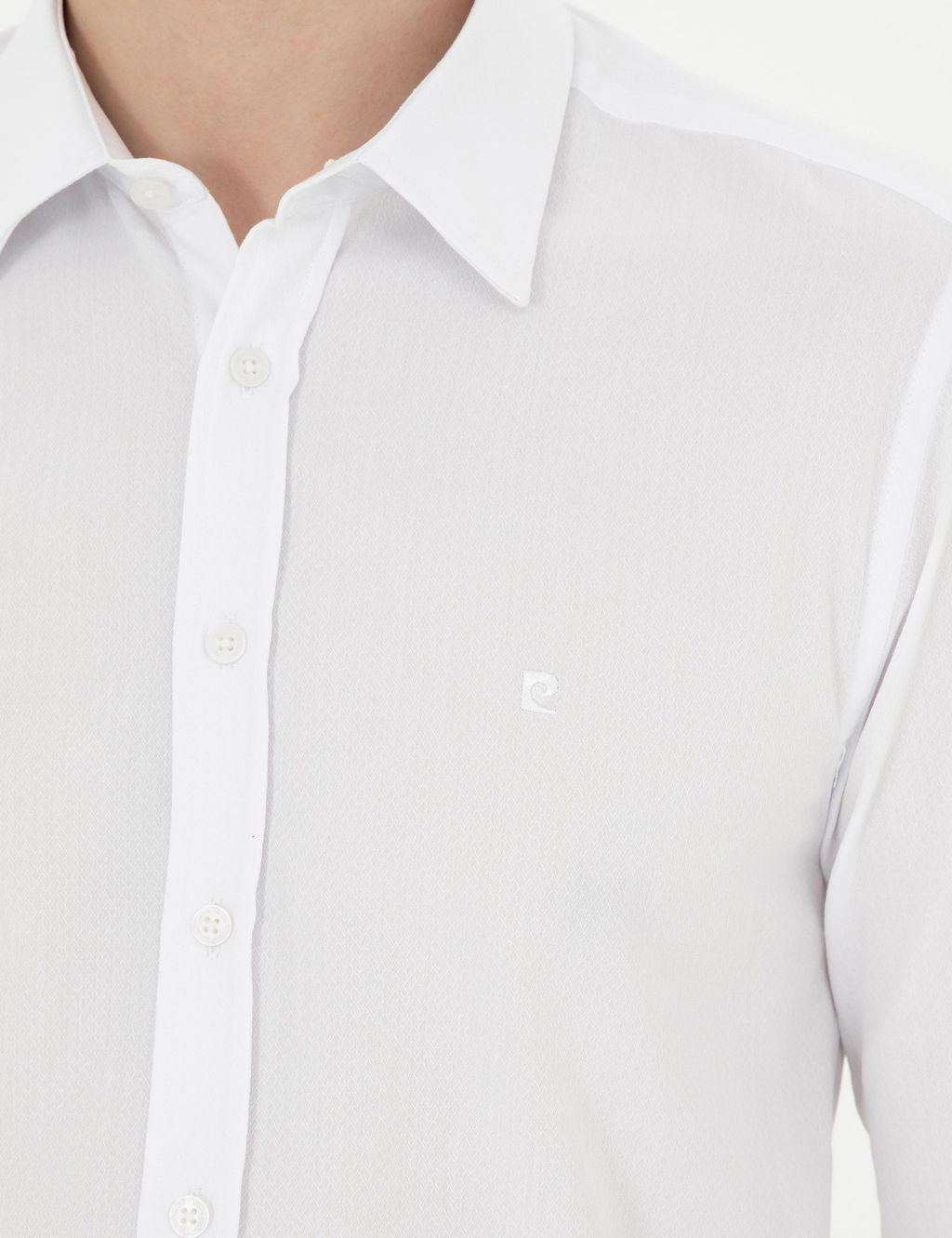 Beyaz Slim Fit Uzun Kollu G_mlek - Pierre cardin фото 7