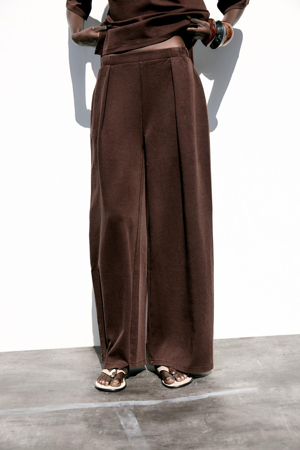 WASHED-EFFECT INTERLOCK TROUSERS - Zara фото 9
