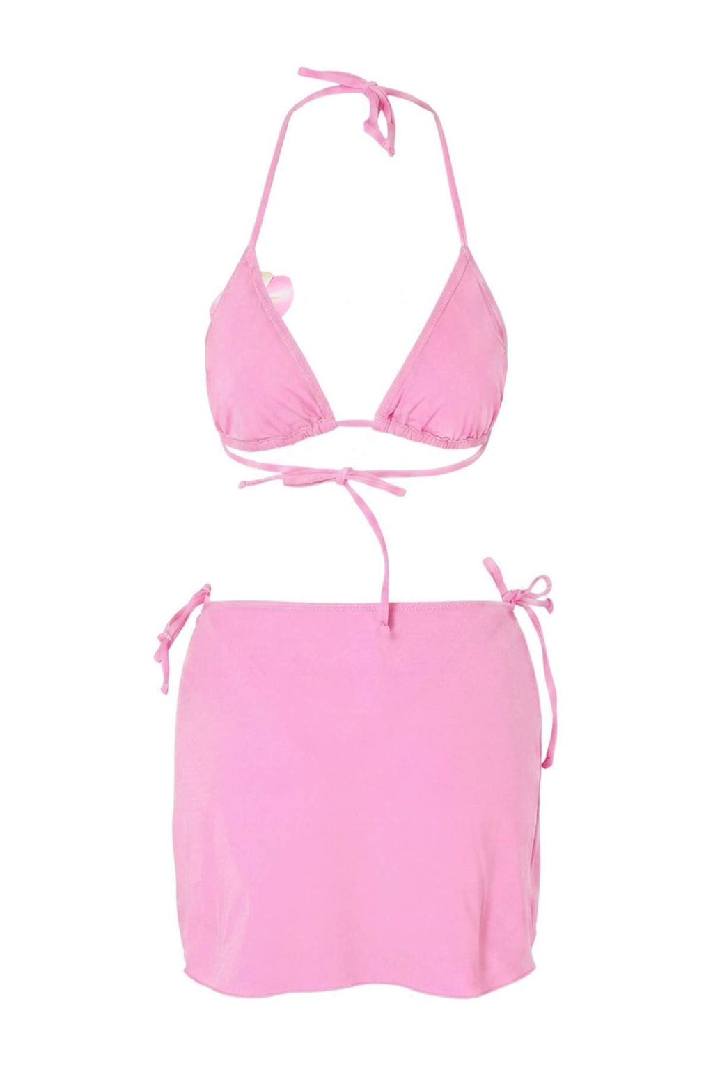 Pembe __gen Kapl_ _i_ek Aplikeli D___k Bel Brazilian 3l_ Pareo Bikini Tak_m_ TBESS26BT00182 - Trendyolmilla фото 8