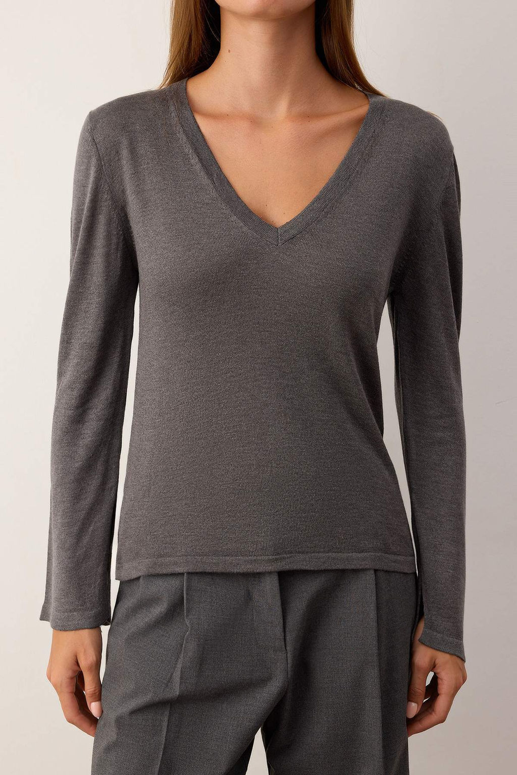 Siyah V Yaka Basic Triko Kazak | TWOAW26KZ00101 - Trendyolmilla фото 17