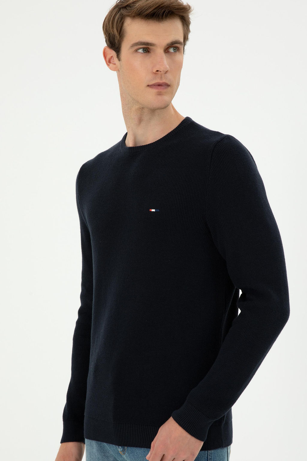 Мужской темно-синий базовый свитер Неожиданная скидка в корзине - U.s. polo assn фото 3