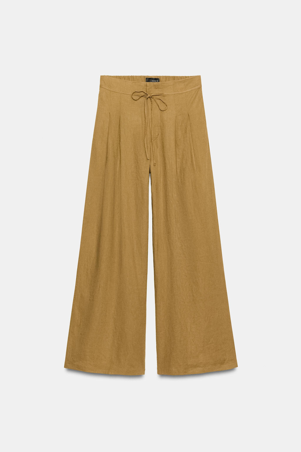 PANTAL?N ANCHO PINZAS / Ocre - Zara фото 3