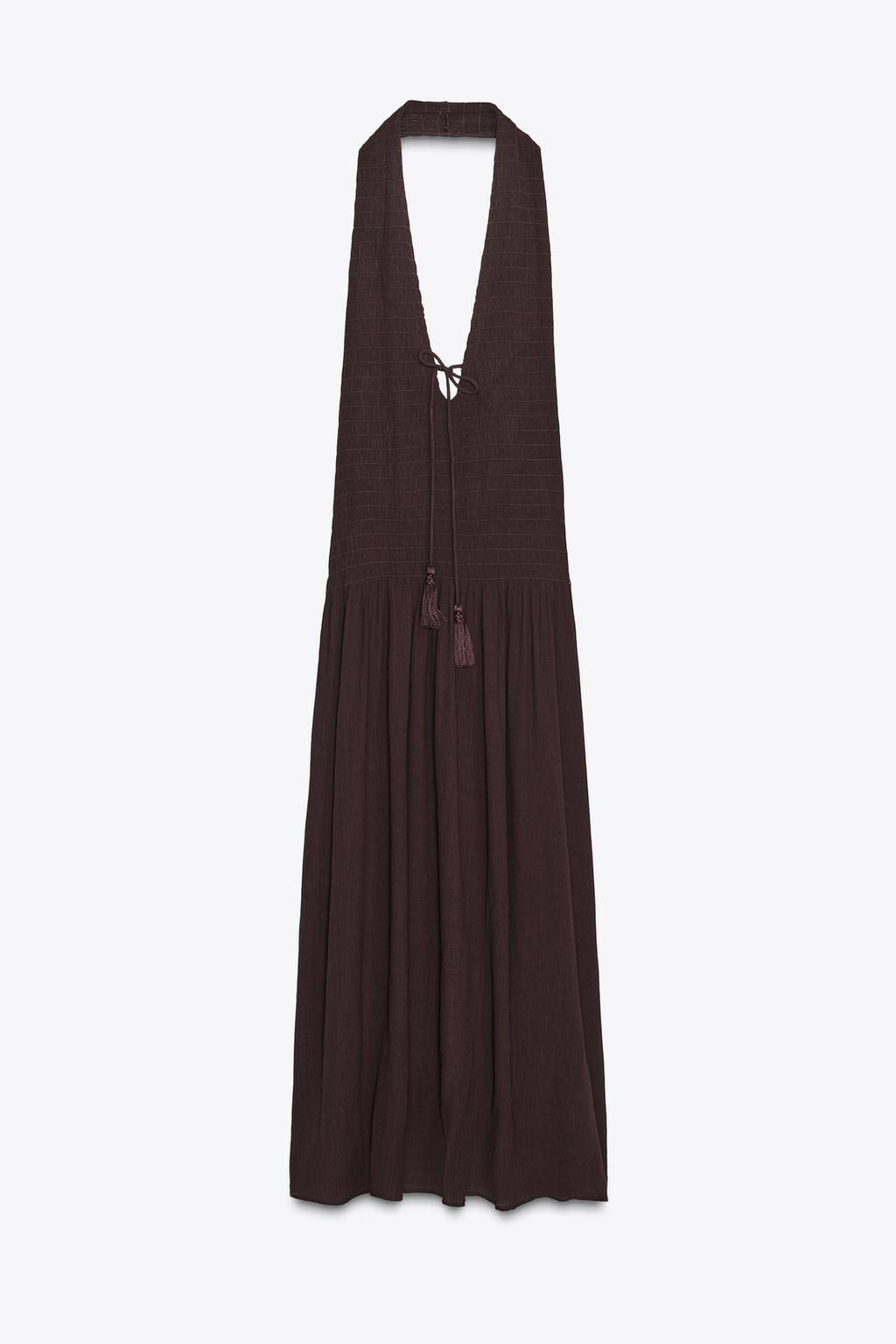 SMOCKED HALTER DRESS - Zara фото 8