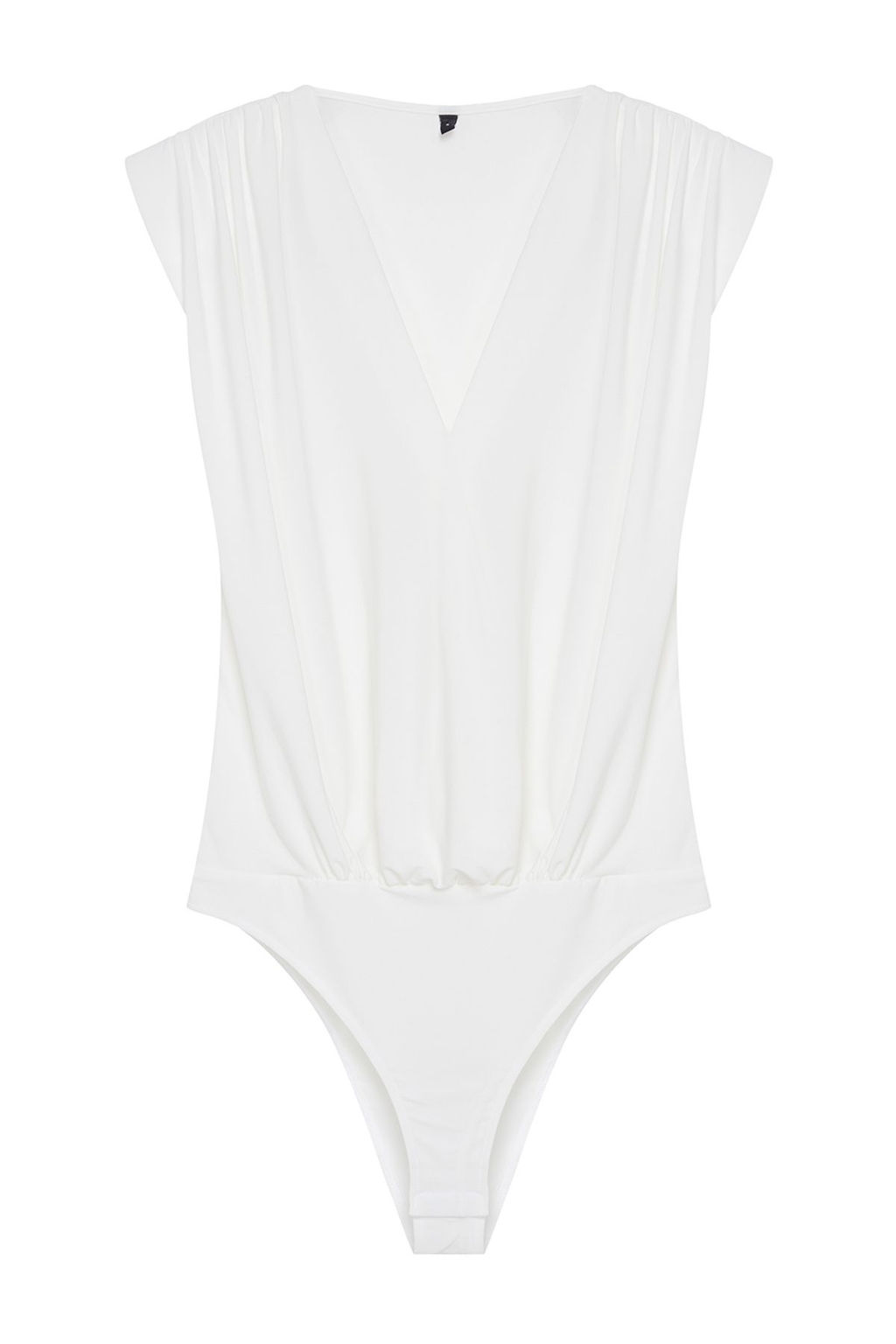 Beyaz Vatkal? Kruvaze Yaka Esnek C?tc?tl? Orme Orme Body TWOSS23BD00007