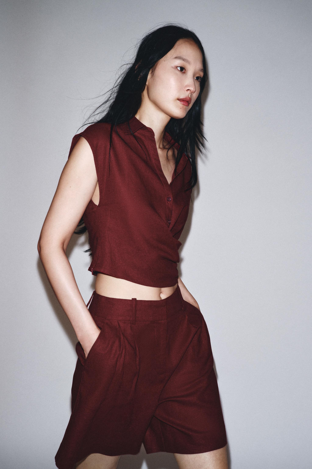 CROSSOVER LINEN BLEND TOP - Zara фото 6