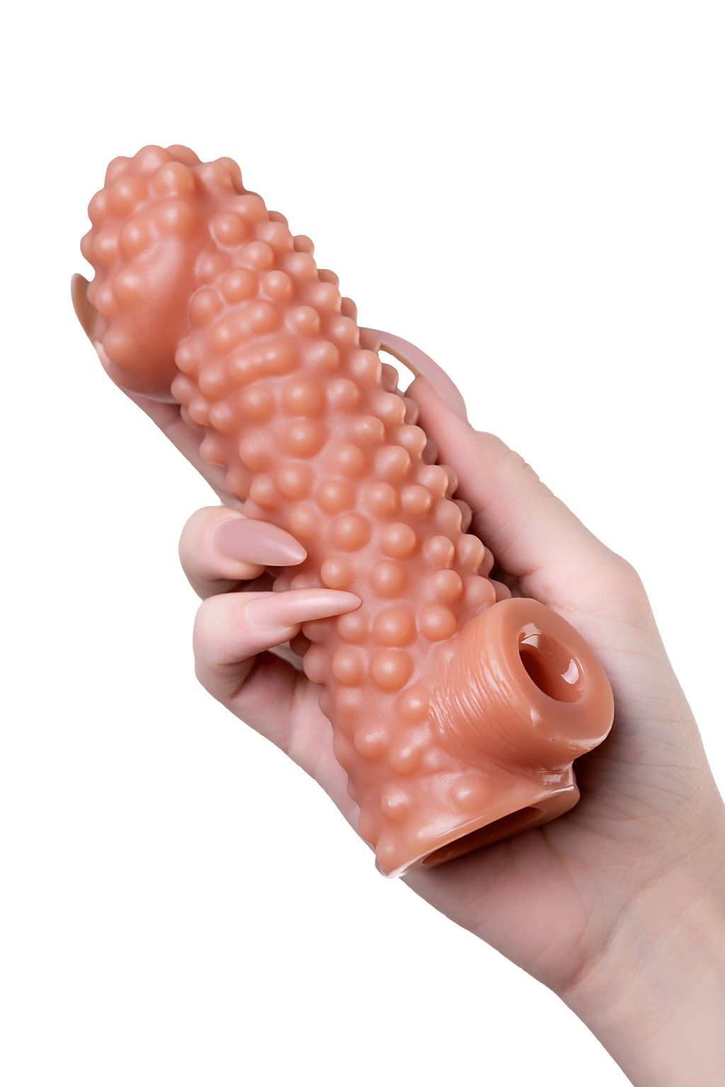 Насадка реалистичная KOKOS COCK SLEEVE 004-M с дополнительной стимуляцией, TPE, телесная, 15.6 см