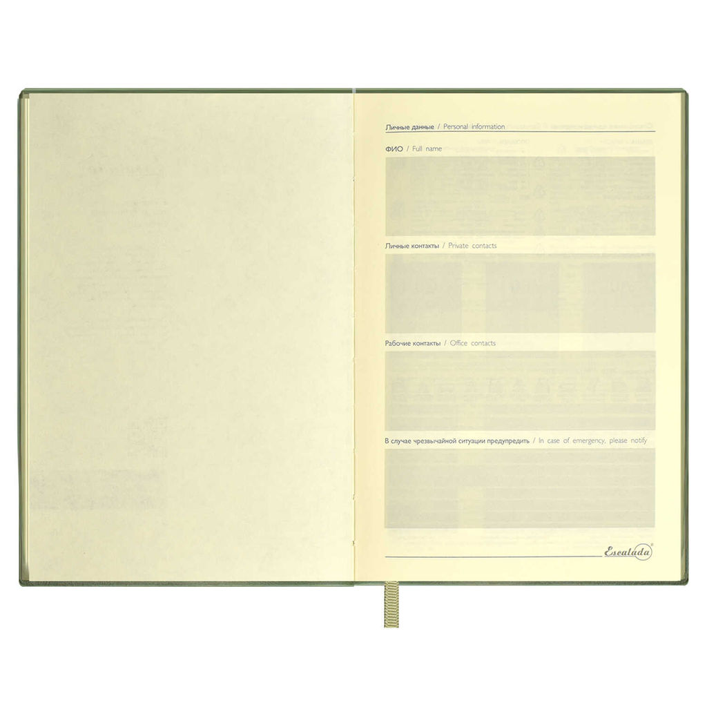 Ежедневник недатированный ESCALADA, А5, 160 л., арт. 63991/ 15 ПИКЕ ОЛИВКОВЫЙ  фото 5