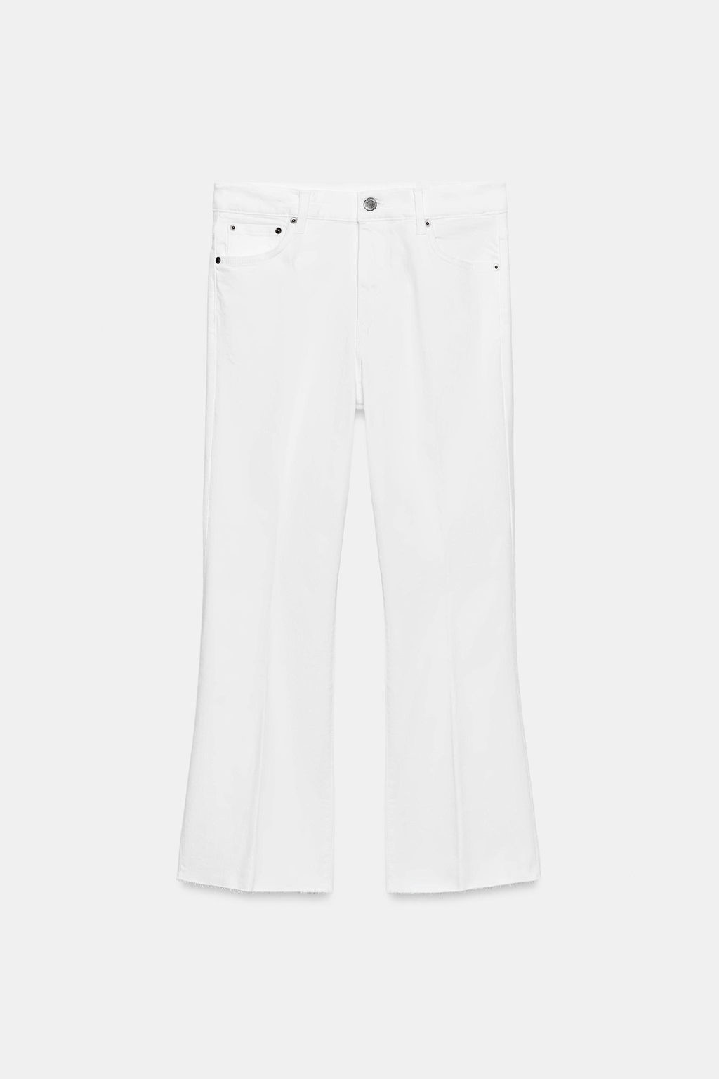 JEANS ZW COLLECTION CROPPED FLARE TIRO MEDIO / Blanco - Zara фото 5