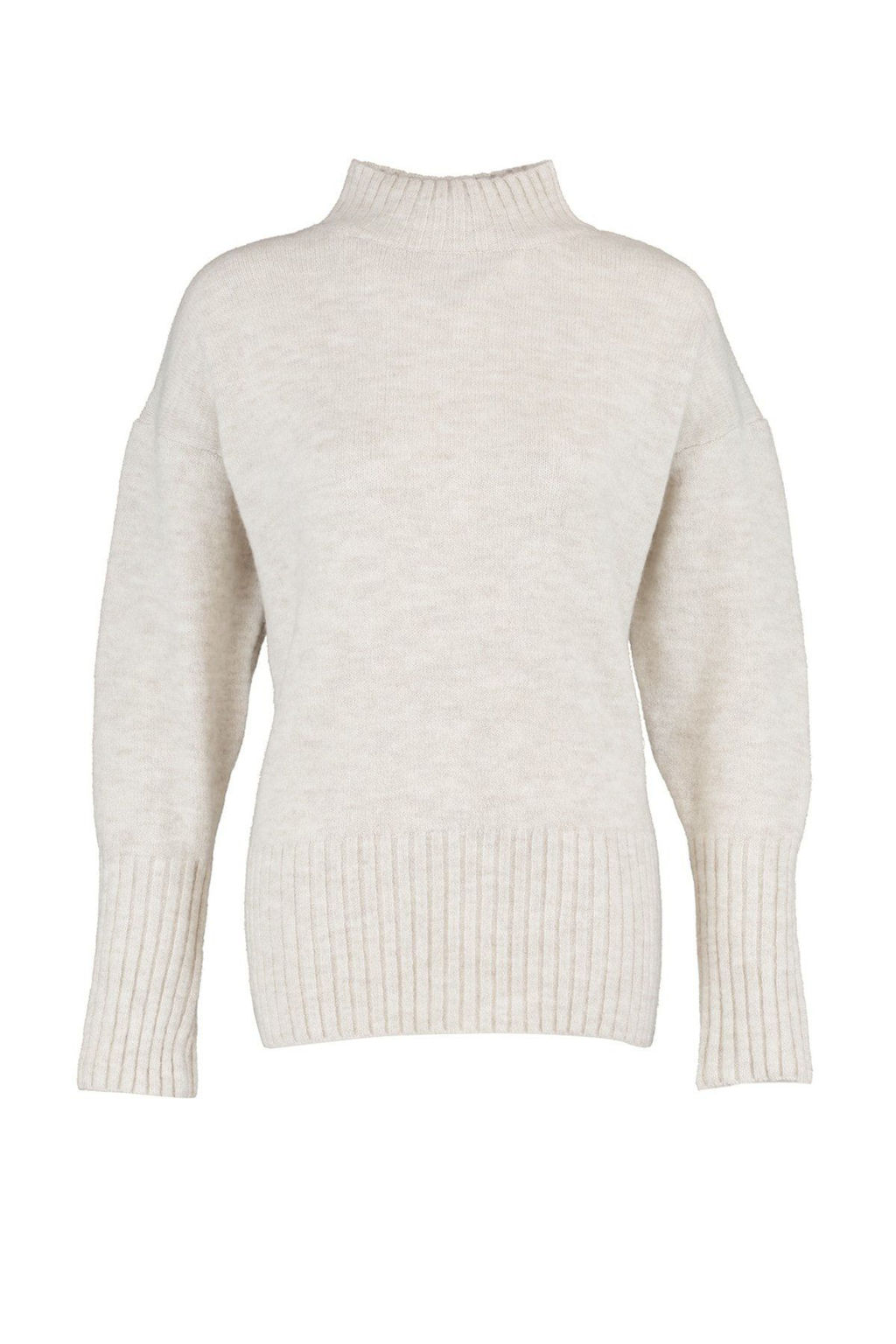 Ekru Genis Kal?p Yumusak Dokulu Basic Triko Kazak TWOAW23KZ00490