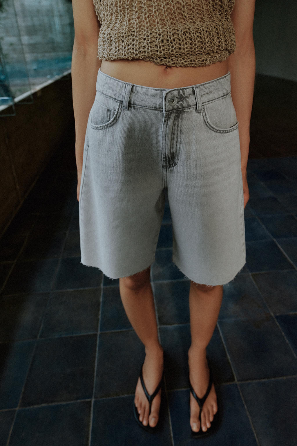 SHORTS Z1975 DENIM TIRO MEDIO / Gris claro - Zara фото 2
