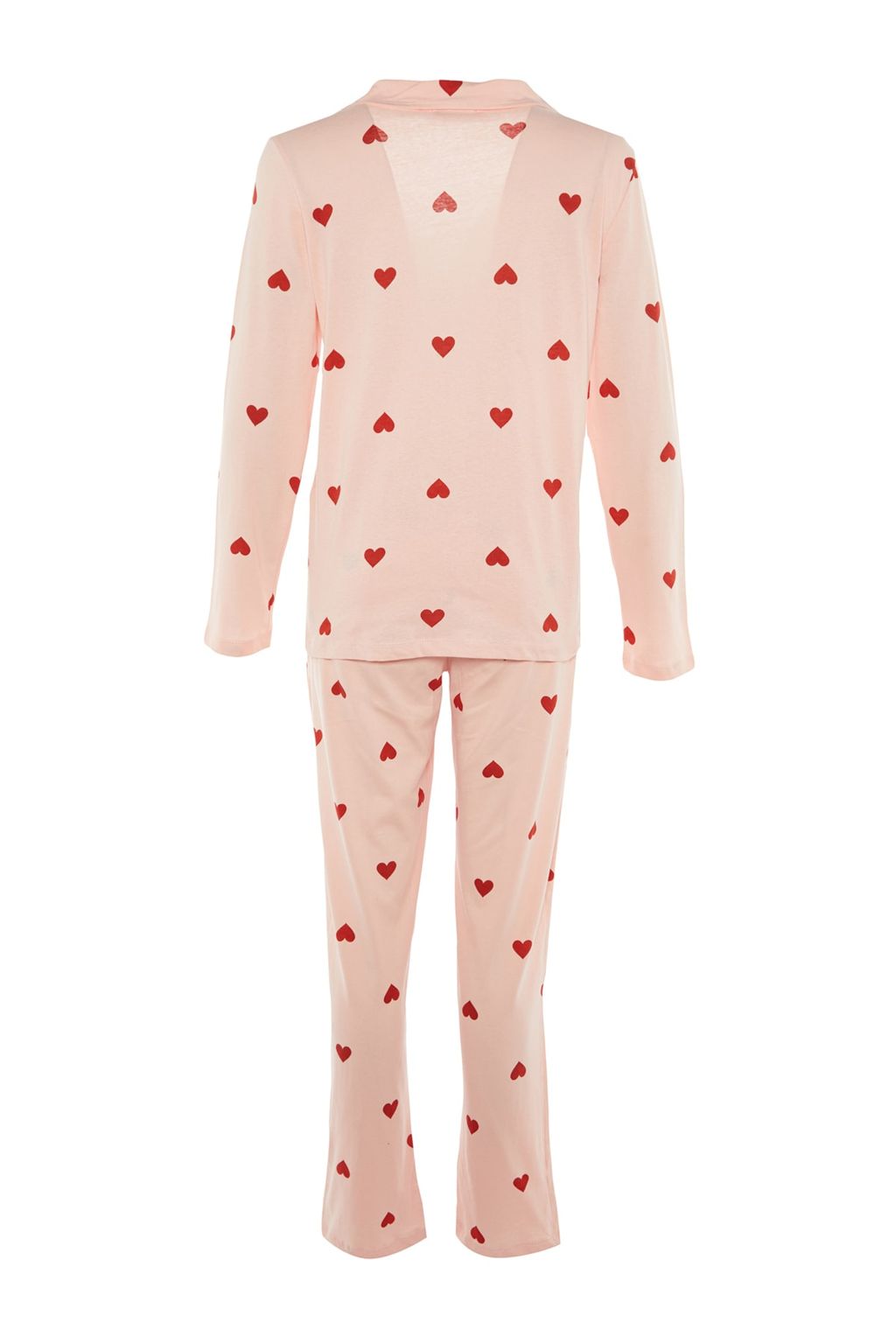Pembe %100 Pamuklu Kalpli Orme Pijama Tak?m? THMAW21PT0548