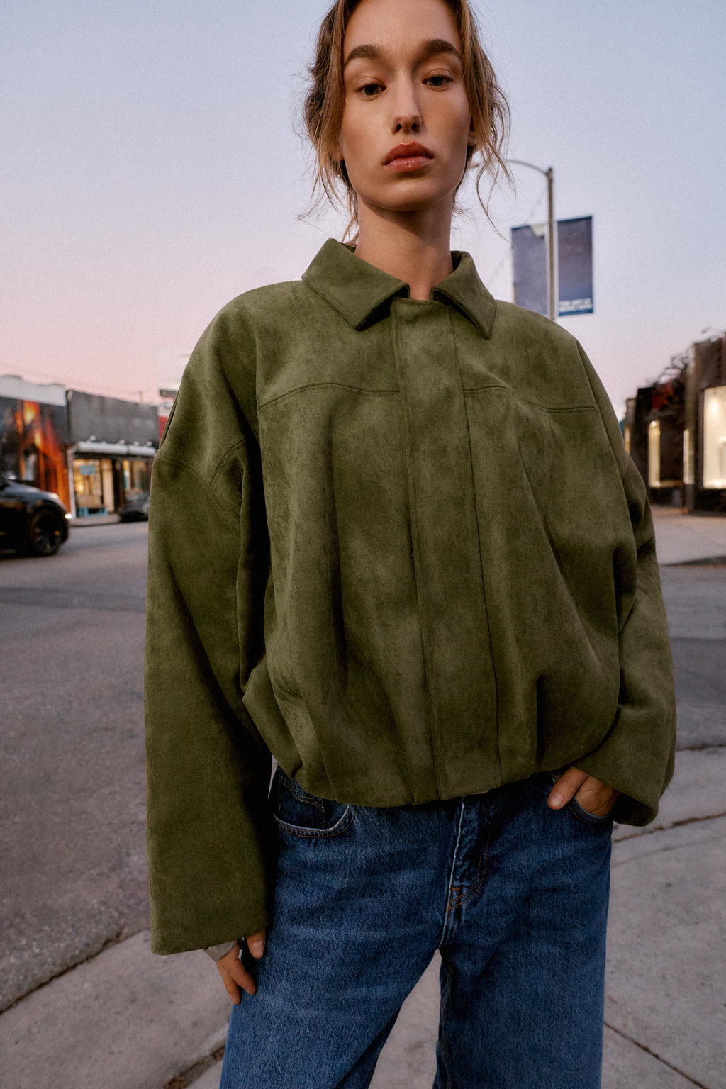 SUEDE EFFECT BOMBER JACKET - Zara фото 4