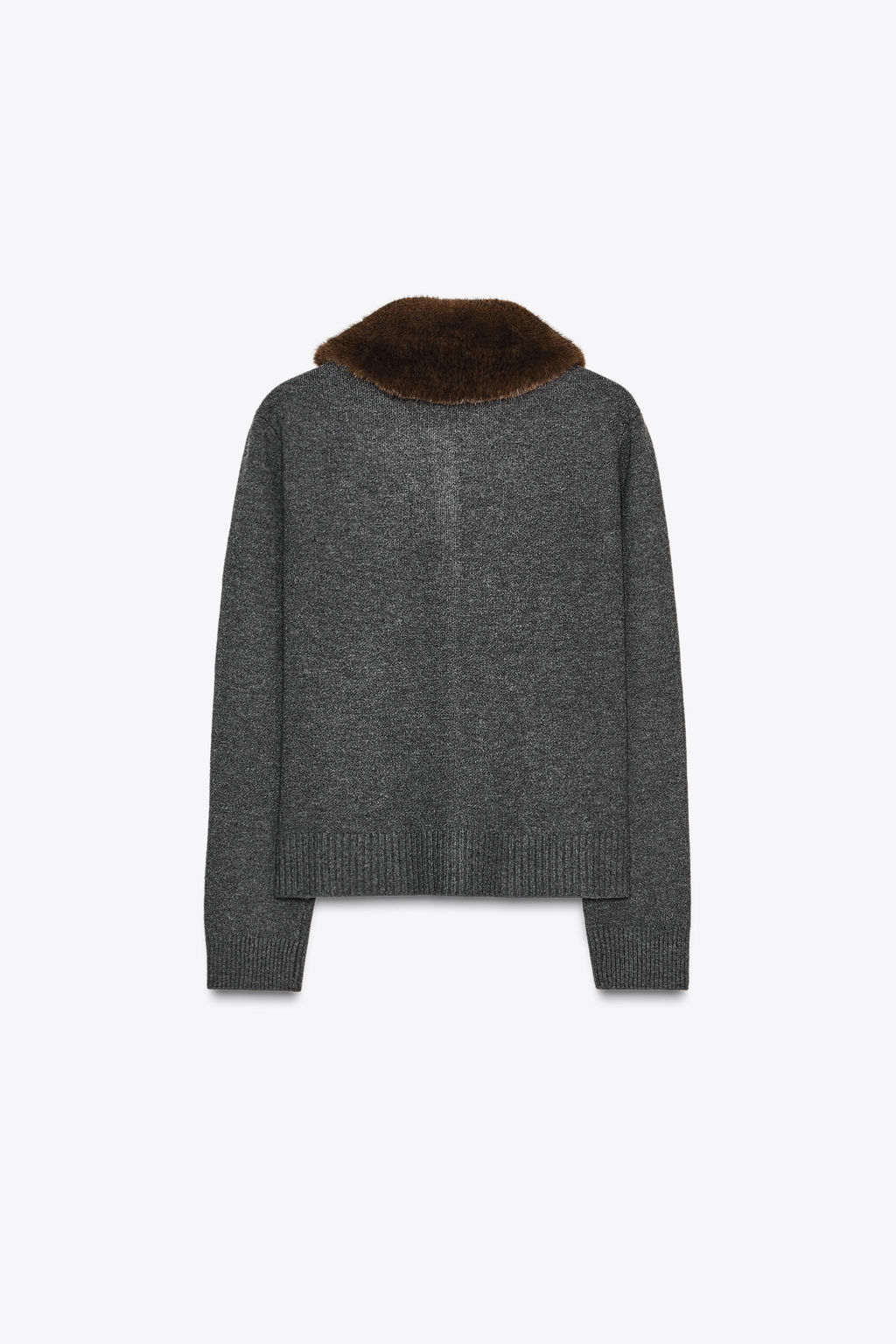 FAUX FUR LAPEL CARDIGAN - Zara фото 6