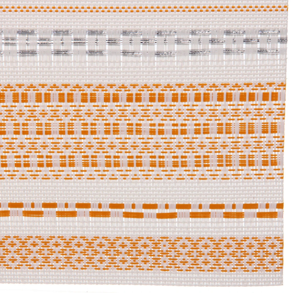 Цена за 4 шт. Салфетка на стол 45*30см плетеная "Полосы" оранжевый