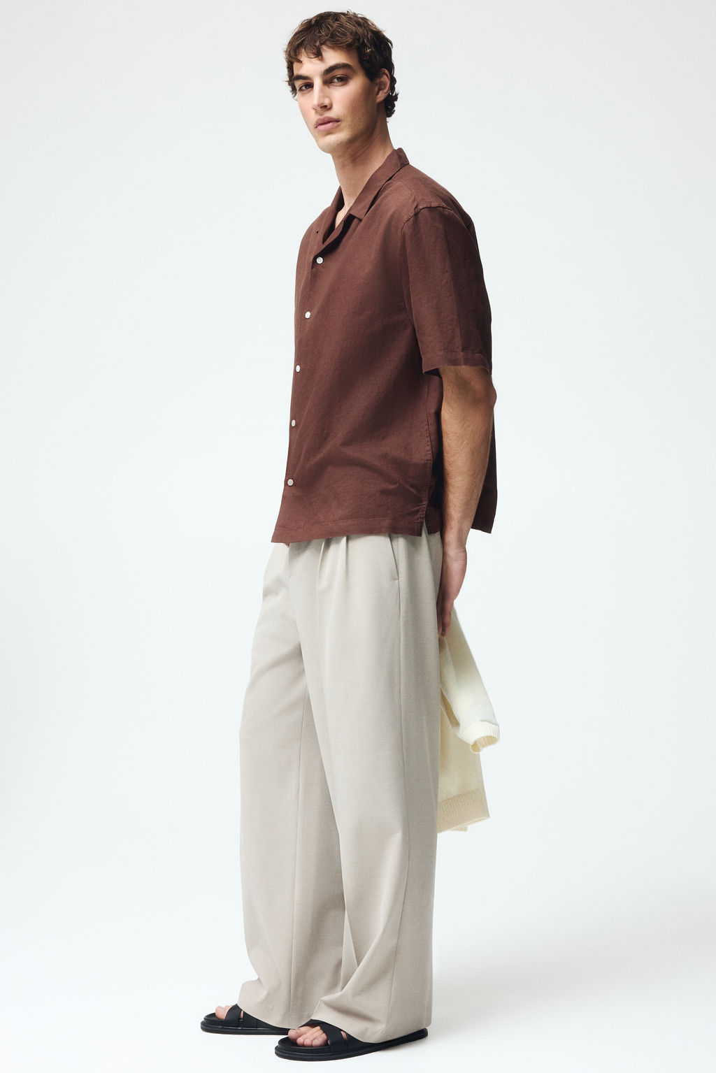 Camisa resort en mezcla de lino Relaxed Fit - H&m фото 11