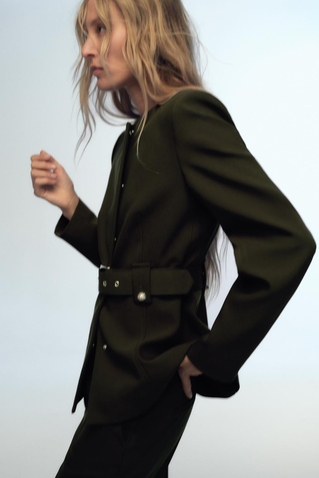 BLAZER WITH WIDE BELT - Zara фото 5