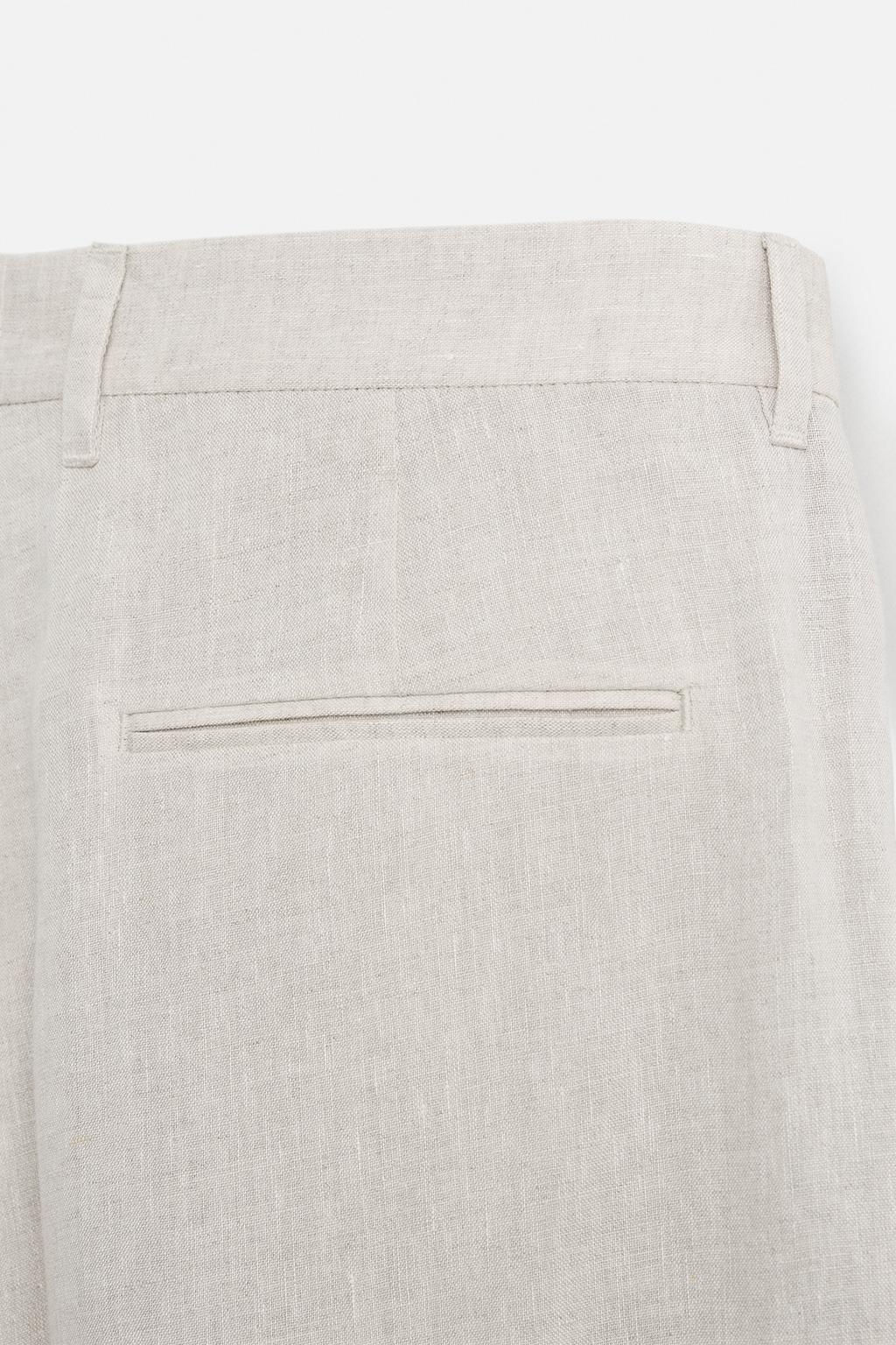 100% LINEN SUIT TROUSERS - Zara фото 10
