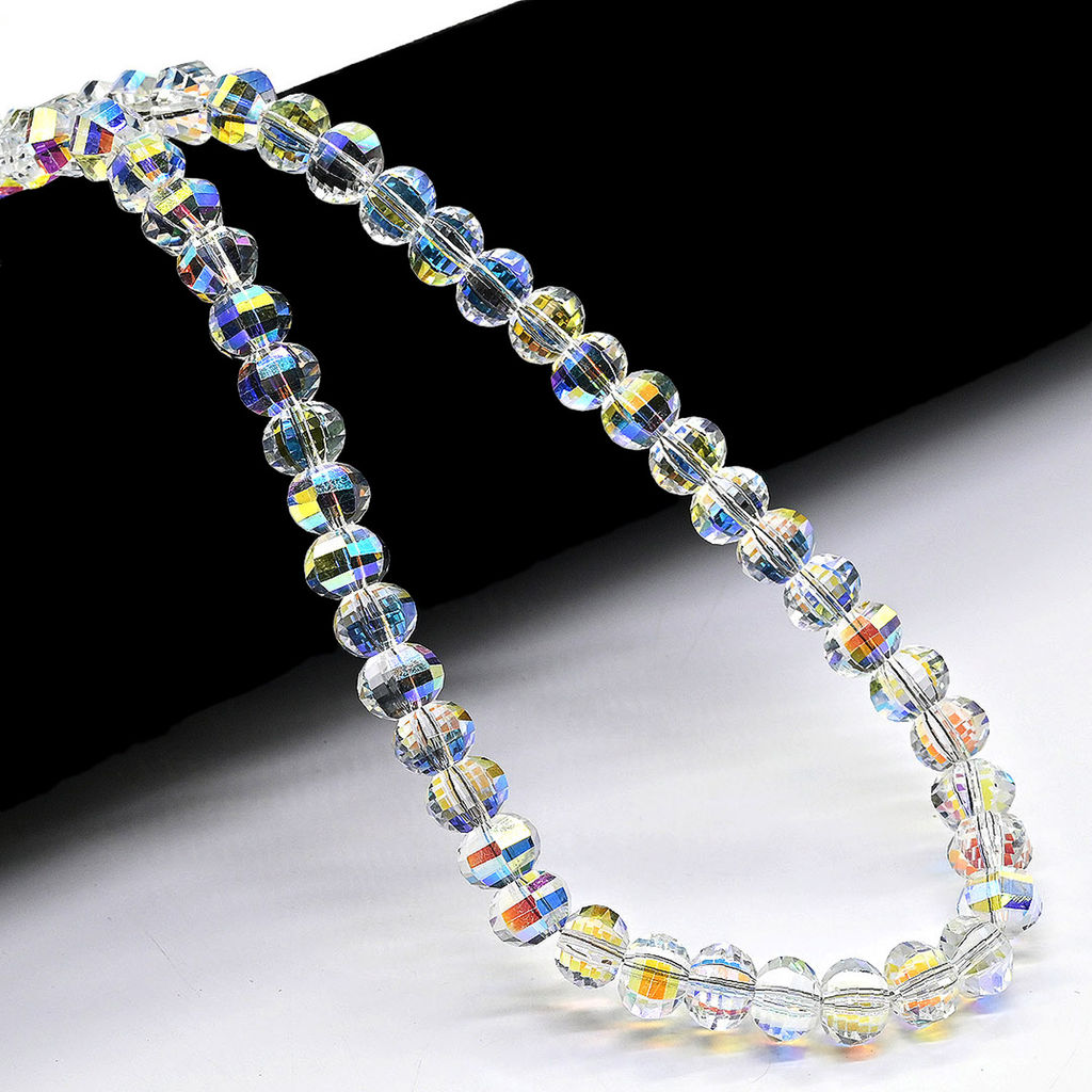 Бусы из циркона рондель 8*6мм цв.хрусталь хамелеон, 44см Радуга камня