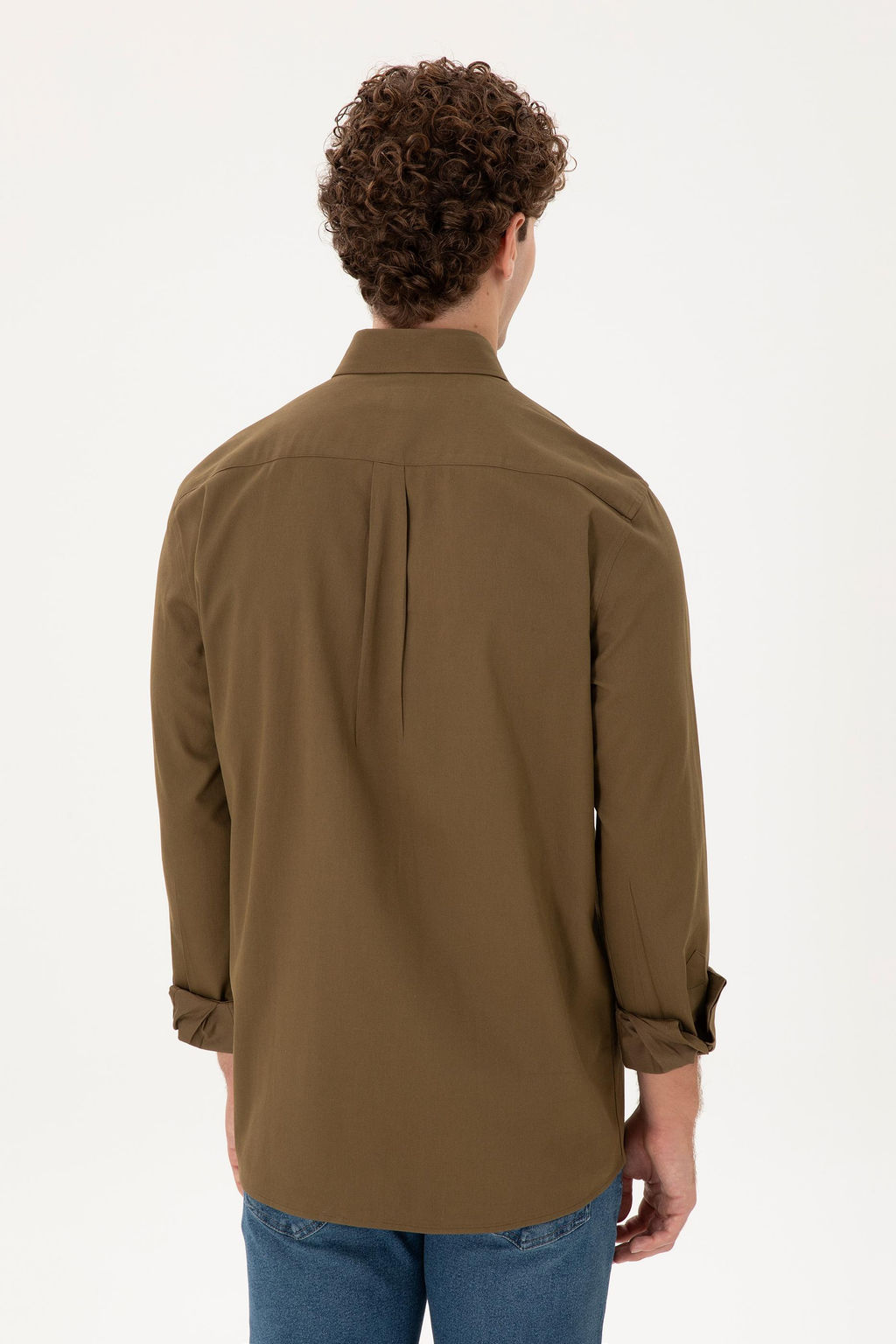 Мужская рубашка цвета хаки с длинным рукавом - U.s. polo assn фото 5