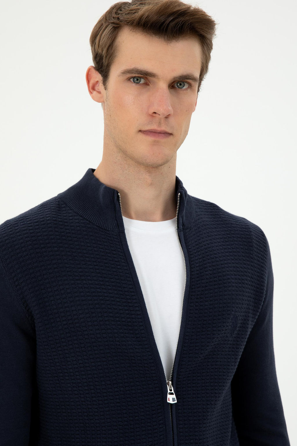 Мужской темно-синий базовый трикотажный кардиган Неожиданная скидка в корзине - U.s. polo assn фото 2