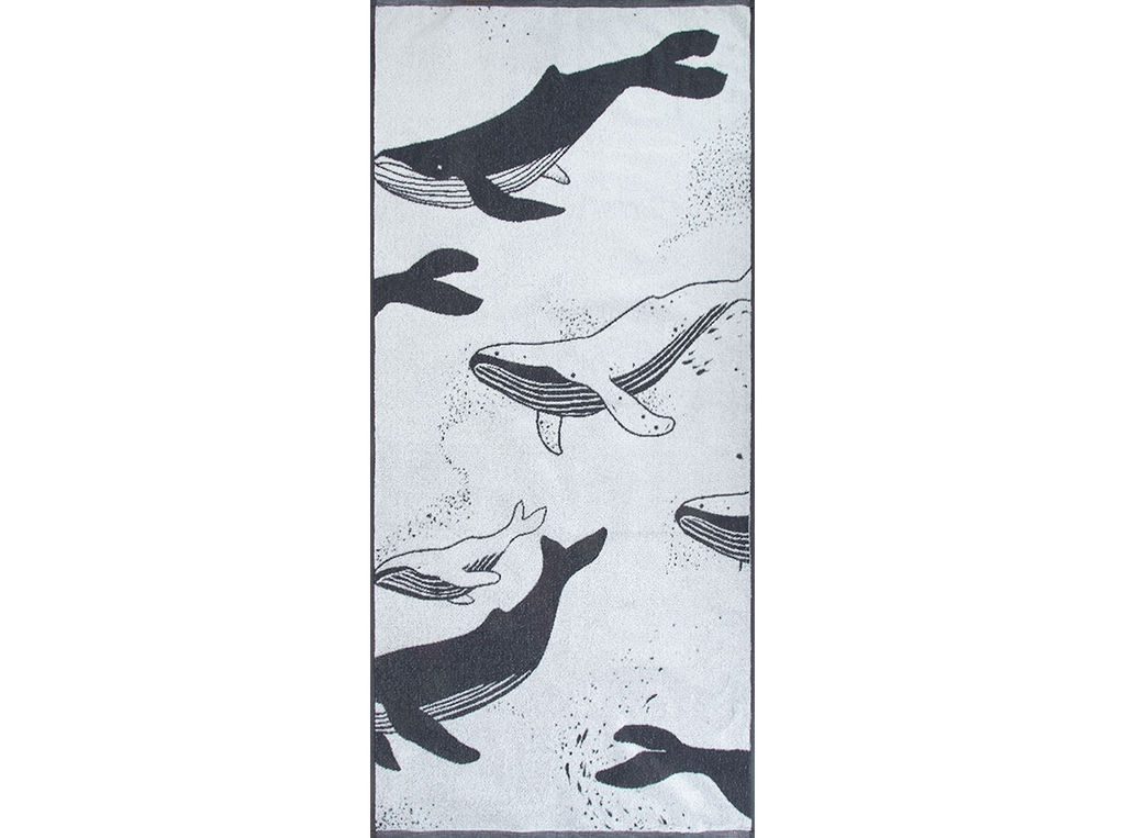 Полотенце махровое 6с102.411ж1 Киты(антрацит) 67х150см