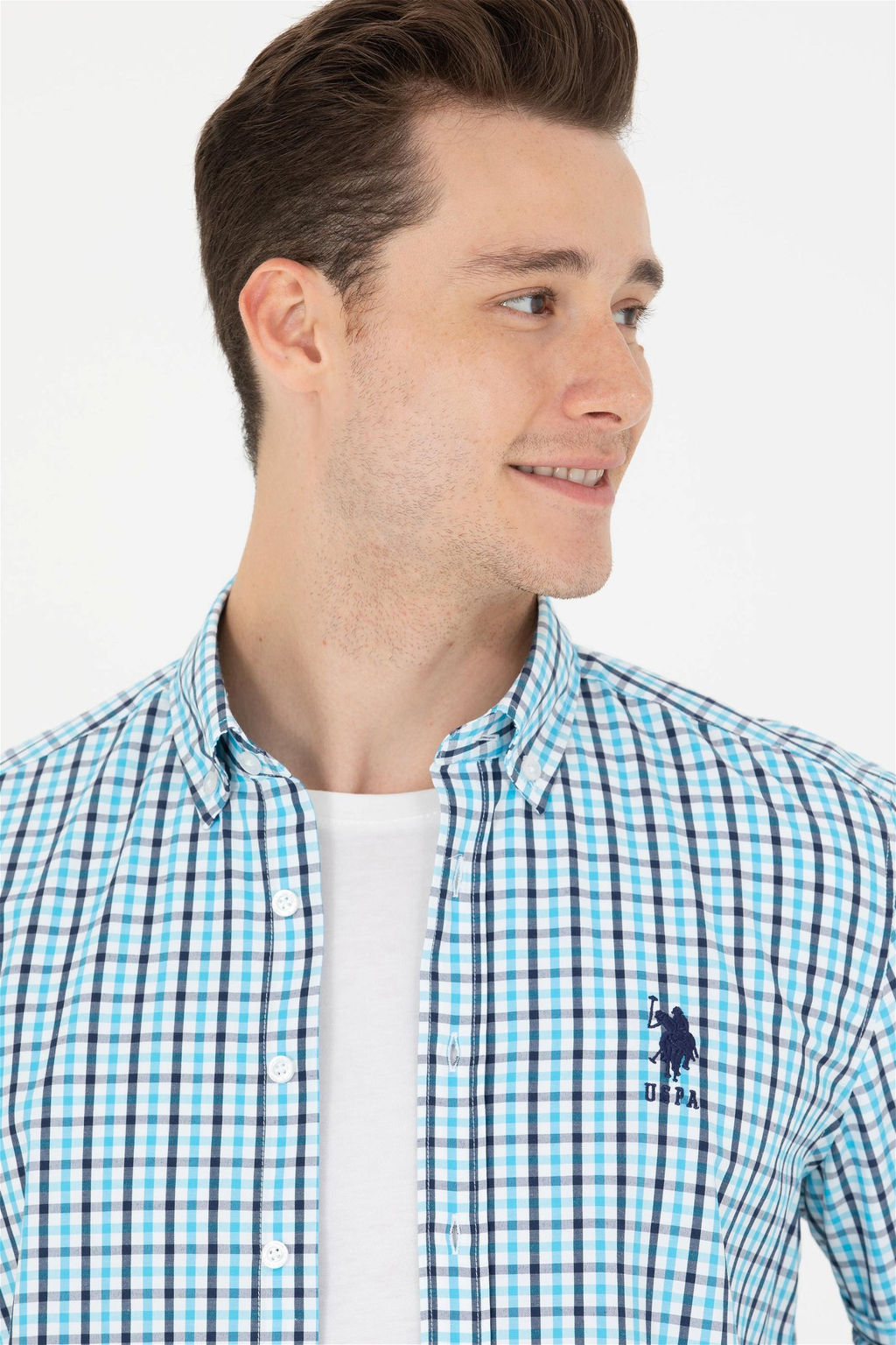 U. S. Polo Assn Erkek Kareli Turkuaz G_mlek Sepette S_rpriz _ndirim - U.s. polo assn фото 11