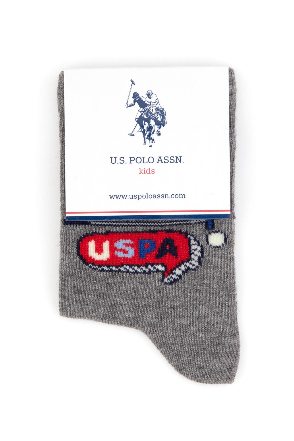 Erkek _ocuk Gri Melanj Soket _orap - U.s. polo assn фото 4